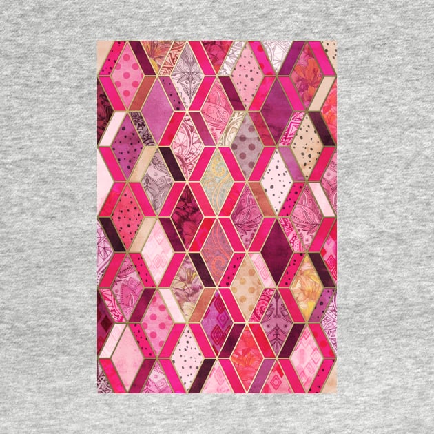 Wild Pink & Pretty Diamond Patchwork Pattern by micklyn